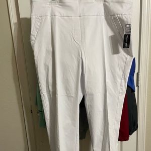 White stretch dress pants